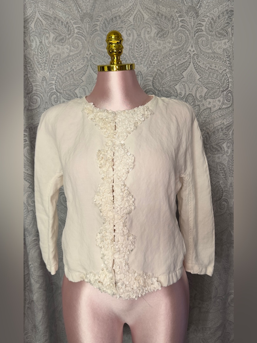 Ruby Rd. White Petite Linen Blend Top